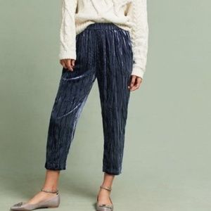 Anthropologie Pants - New Anthropologie Velvet Cropped Pants Sz S Blue Anthropologie Pants - New Anthropologie Velvet Cropped Pants Sz S Blue